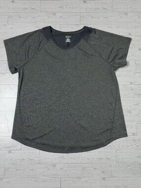 Tek Gear Grey Short Sleeve Shirt Athletic Workout Top Women's Size XL